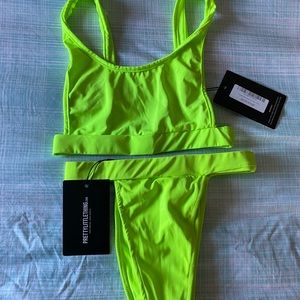 Neon Yellow 2 Piece Swimwear
